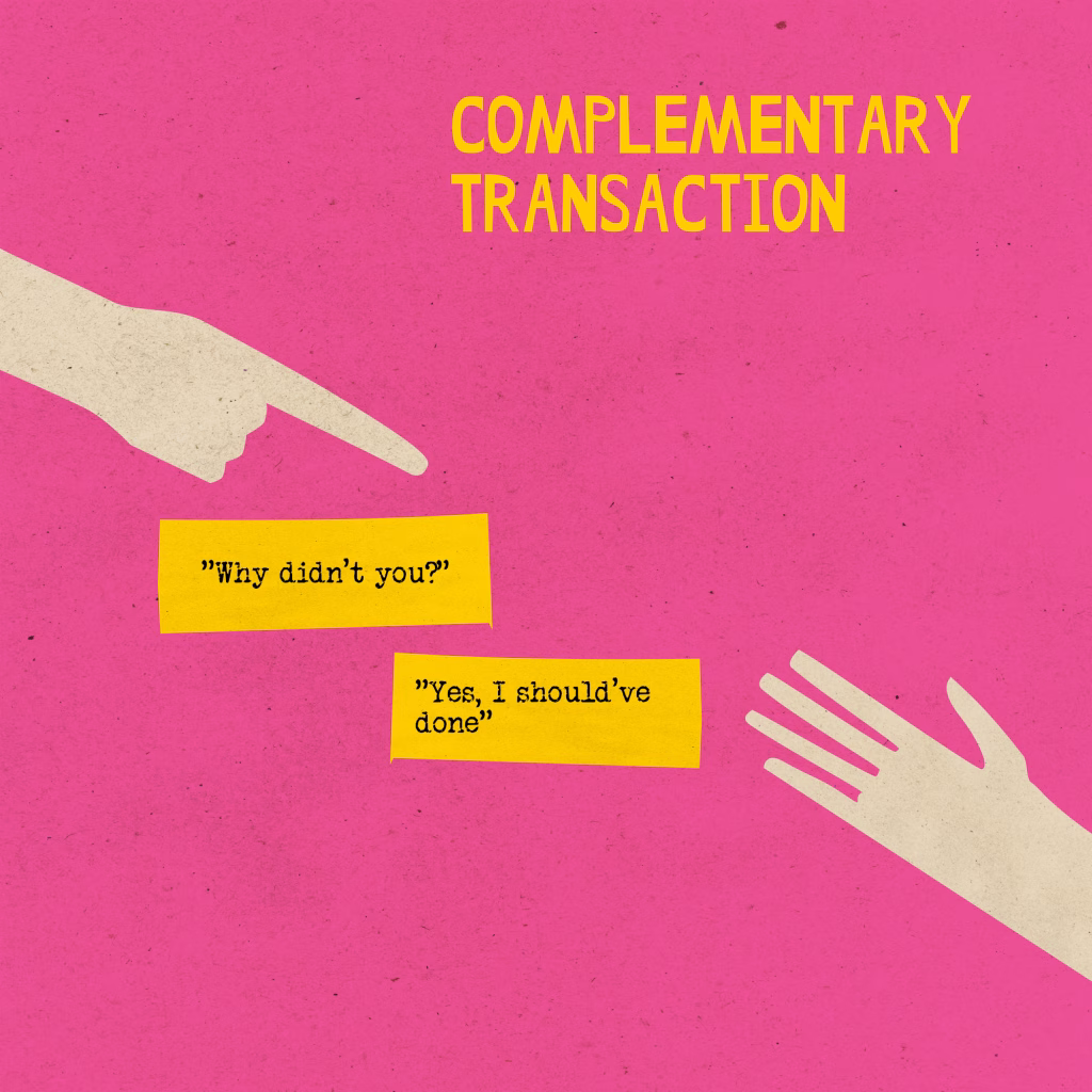 Example of a complementary transaction in transactional analysis involving a controlling parent and and adapted child 