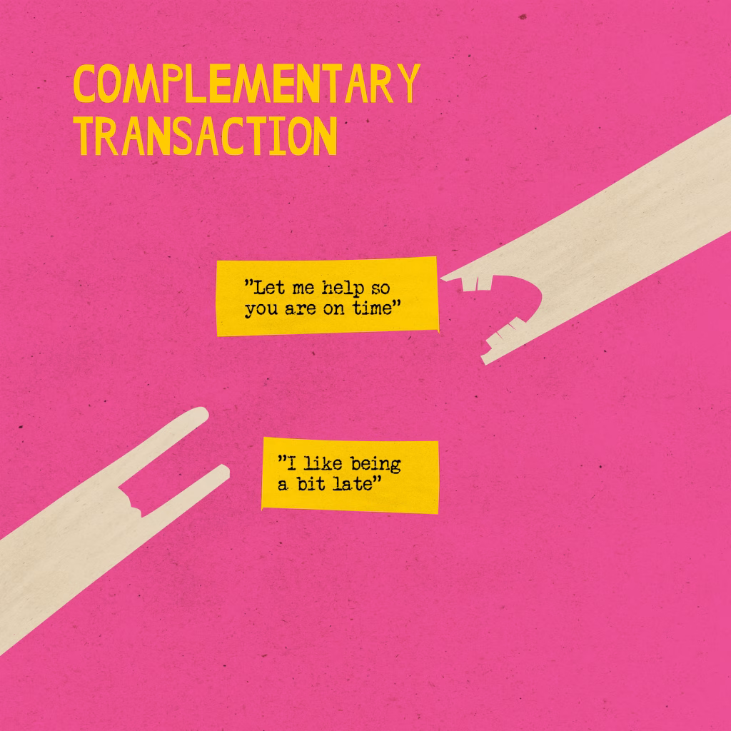 Example of a complementary transaction in transactional analysis involving nurturing parent and wild child ego estates