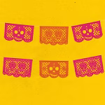 We will die: overcoming death anxiety Papel picado with skulls
